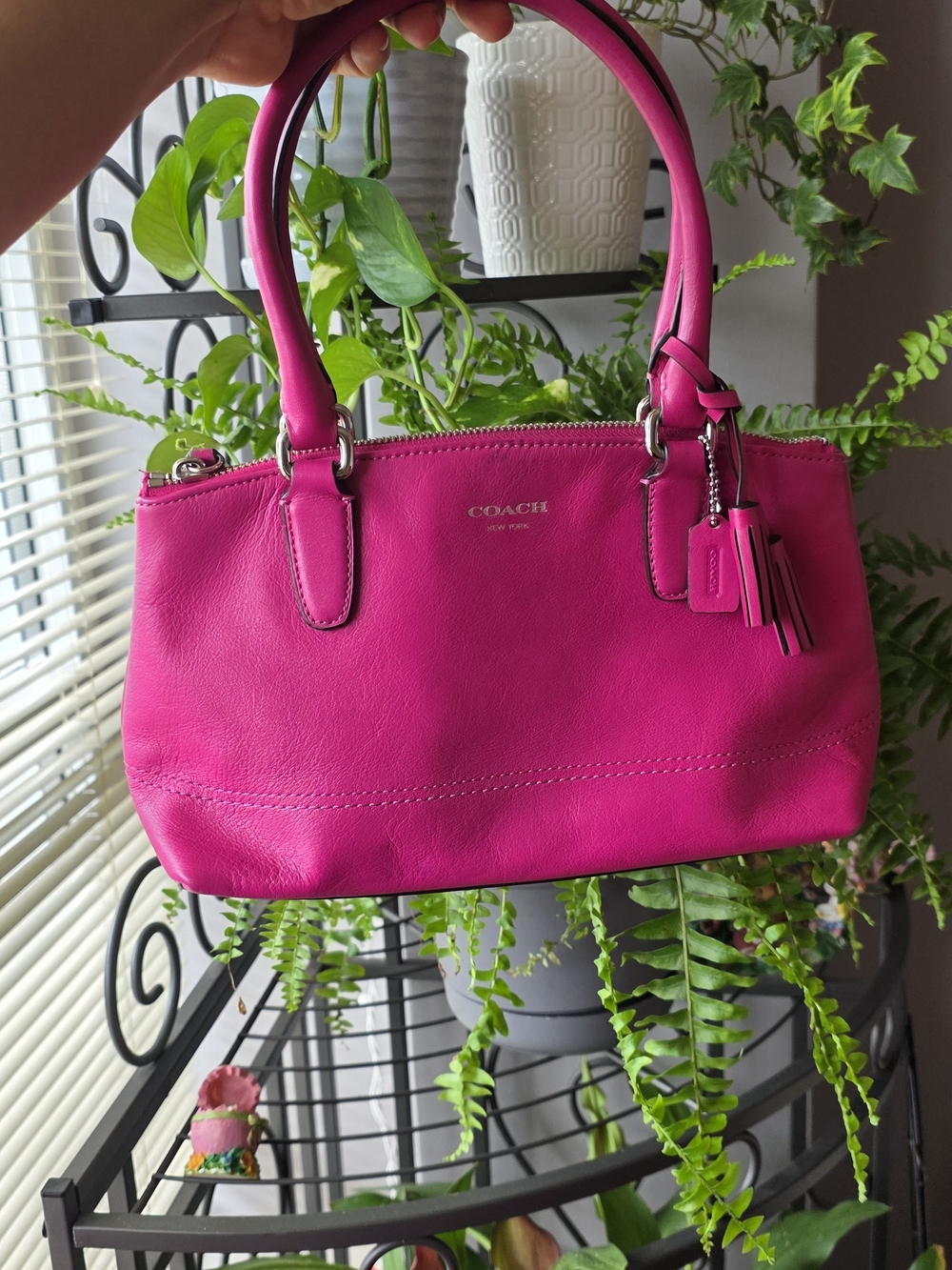 Coach Fuchsia Leather Satchel - Bright Pink Women’s Handbag